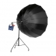 Menik SM-16AD 220cm Parabolische Paraplu zwart/wit + statief
